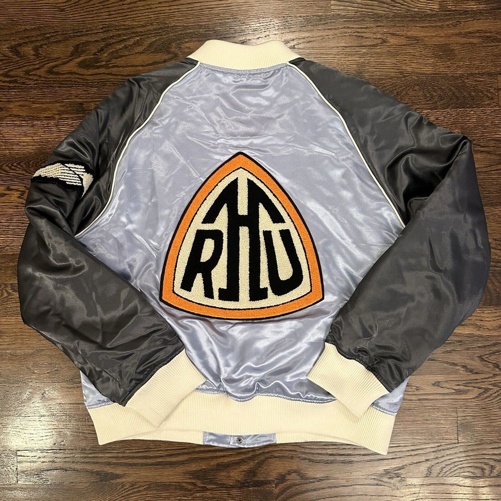 ZARA RHUIGI Satin Bomber Jacket Souvenir Jacket Large Men's